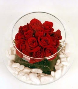 Cam fanusta 11 adet kırmızı gül  Bolu çiçek gönderme 