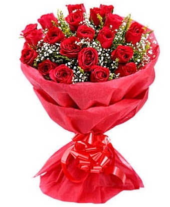 21 adet kırmızı gülden modern buket  Bolu çiçek gönderme 