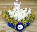 9 adet beyaz gül oyuncak  Bolu internetten çiçek siparişi 