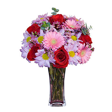 Görsel hediye karisik cam mevsim demeti  Bolu çiçekçi mağazası 