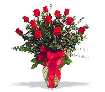 çiçek siparisi 11 adet kirmizi gül cam vazo  Bolu online çiçek gönderme sipariş 