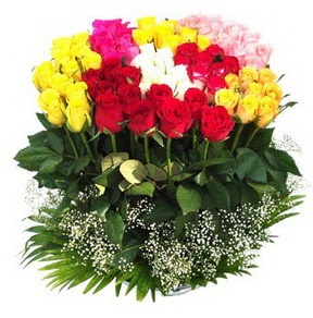  Bolu çiçek mağazası , çiçekçi adresleri  51 adet renkli güllerden aranjman tanzimi