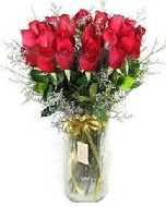 27 adet vazo içerisinde kırmızı gül  Bolu İnternetten çiçek siparişi 