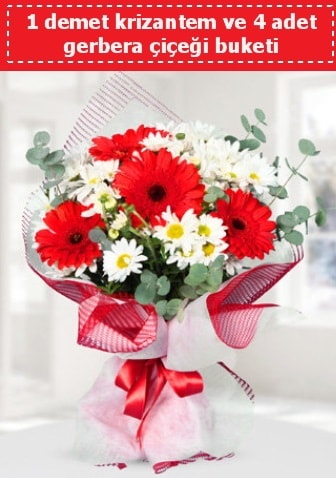 Krizantem ve Gerbera Buketi  Bolu çiçek siparişi sitesi 